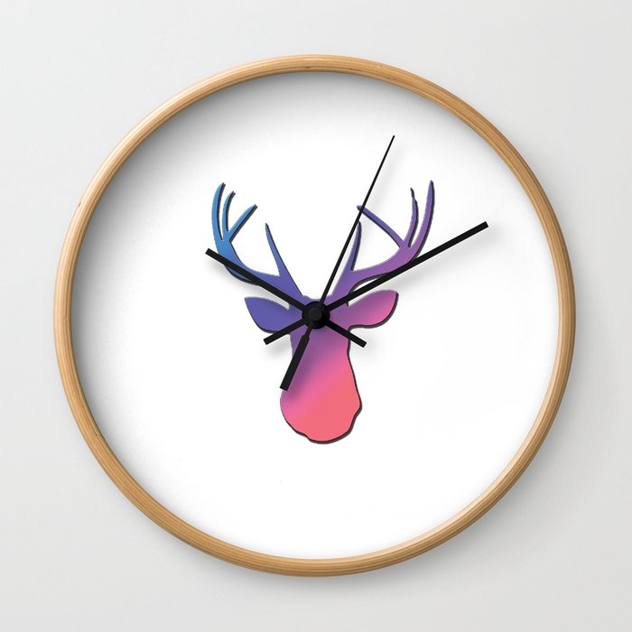 Gradient Deer Wall Clock