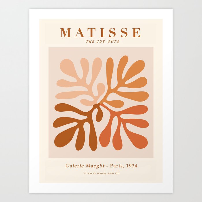 Exhibition poster Henri Matisse-Galerie Maeght-Paris 1934. Art Print