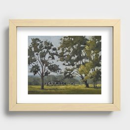 cows through the trees Recessed Framed Print