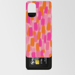 Abstract, Paint Brush Effect, Orange and Pink Android Card Case