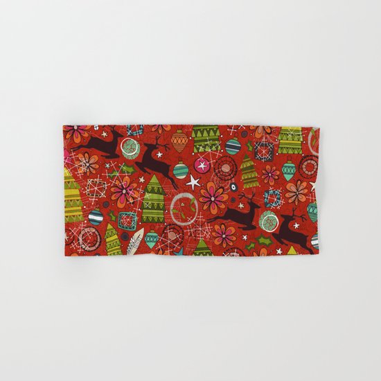 joyous jumble rust Hand & Bath Towel