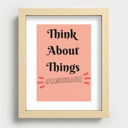 Think Different Retro Artwork Motivational Quote Recessed Framed Print