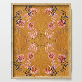 Art Nouveau floral pattern with lines – Honey Serving Tray