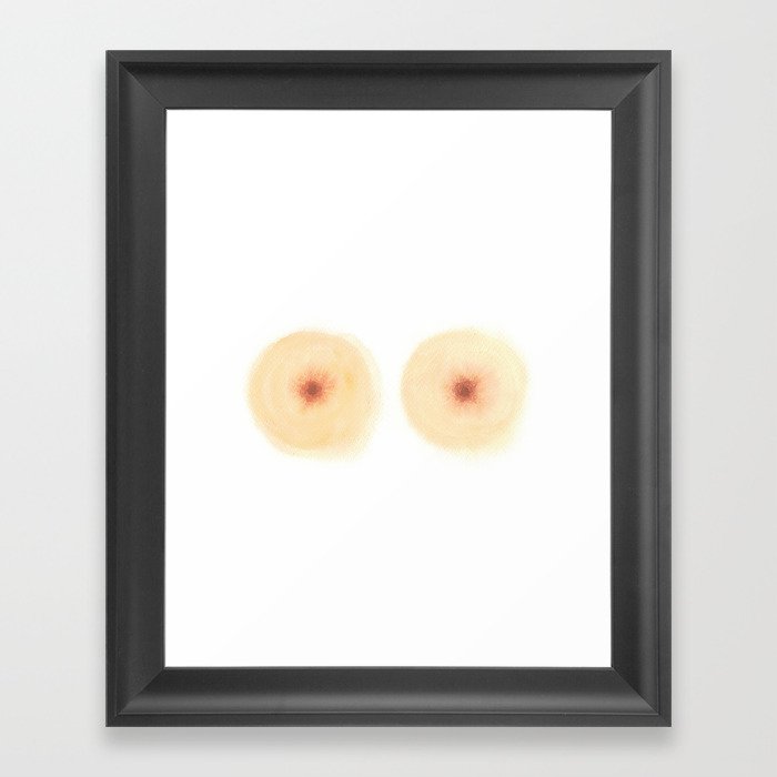 Watercolor boobs Framed Art Print