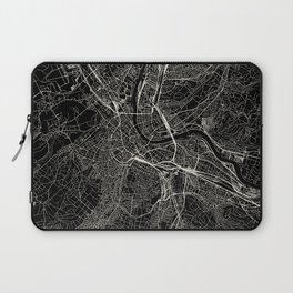 Basel - Switzerland. Black and White City Map Laptop Sleeve