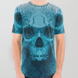 Pixel skull All Over Graphic Tee