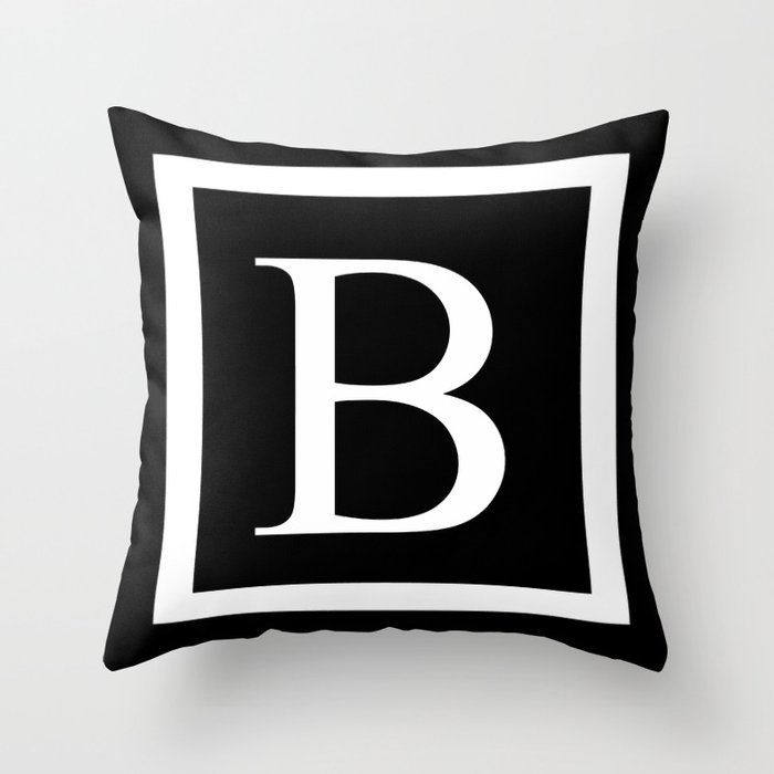B Monogram Throw Pillow