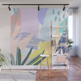 Pastel Collage Palms Wall Mural