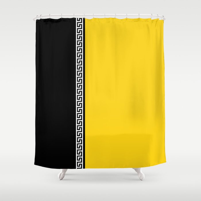 Yellow And Black Shower Curtain, Yellow And Black Shower Curtains