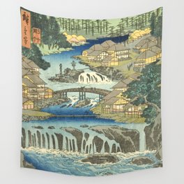 Utagawa Hiroshige - Izu Province Hot Springs At Shuzen Temple - Vintage Japanese Woodblock Print Art Wall Tapestry