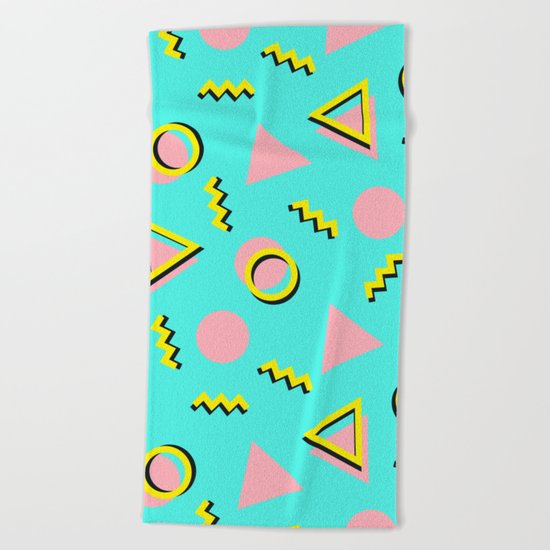 Memphis pattern 61 Beach Towel