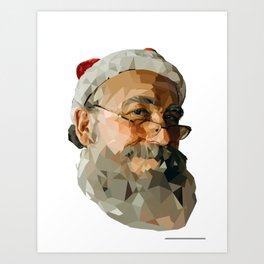 Father Christmas  Low Poly Art Print