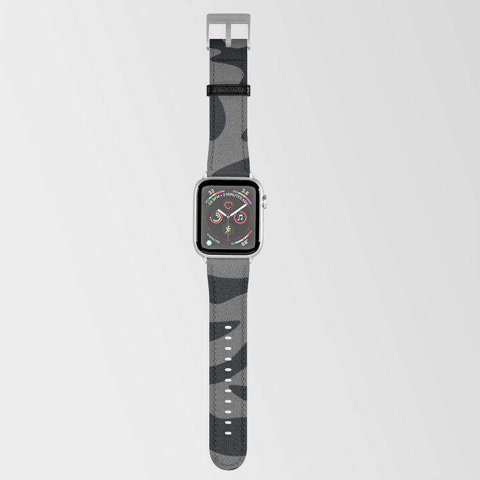 Abstract Mid century Modern Shapes pattern - Black and Grey Apple Watch Band
