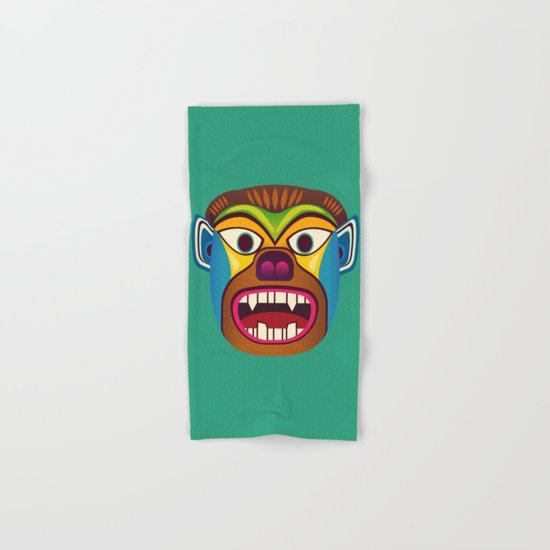 Gorilla ethnic mask Hand & Bath Towel