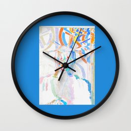 Club Kid Wall Clock | Blue, Graphicdesign, Photoedit, 90S, Colorful, Neon, Psychedelic, 80S, Club, Vibrant 