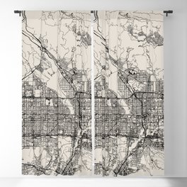USA, San Bernardino City Map - Minimal Aesthetic Blackout Curtain