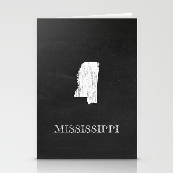 Mississippi State Map Chalk Drawing Stationery Cards
