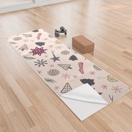 Nordic Christmas Theme Yoga Towel