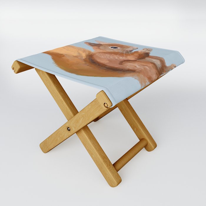 Red Squirrel Folding Stool