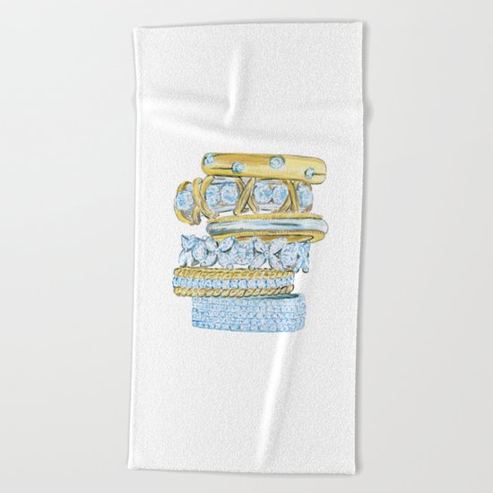 Golden Rings Beach Towel