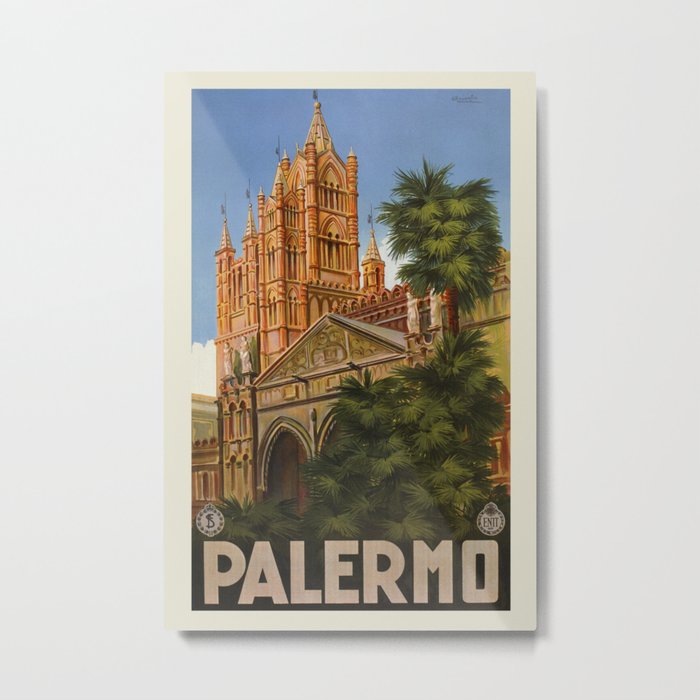 vintage Palermo Sicily Italian travel ad Metal Print