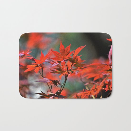 Scarlet Japanese Maple Leaves Bath Mat