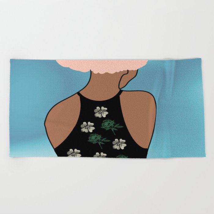 Woman At The Meadow 17 Beach Towel