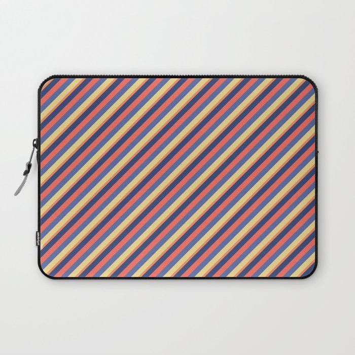 Summer Bright Colors Inclined Stripes Laptop Sleeve
