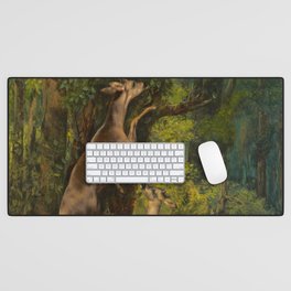 Deer in the Forest, 1868 by Gustave Courbet Desk Mat