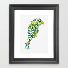 Green Star Bird Framed Art Print