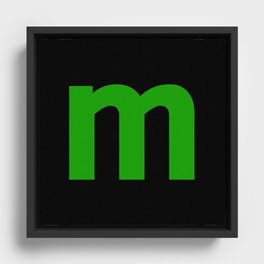 letter M (Green & Black) Framed Canvas