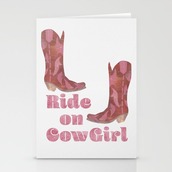 Ride on Cowgirl - Cowgirl Boots Cowboy - Wild West  Stationery Cards