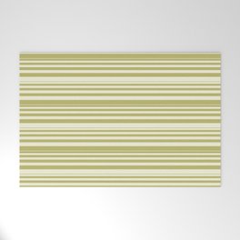 [ Thumbnail: Beige & Dark Khaki Colored Lined/Striped Pattern Welcome Mat ]