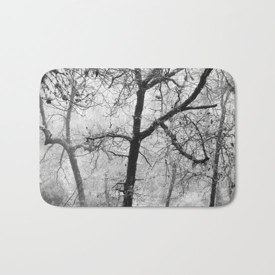 "Into the woods III". Foggy forest Bath Mat