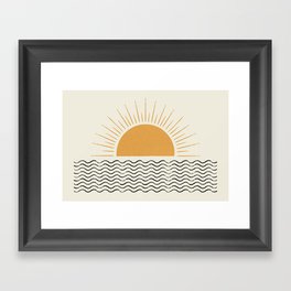 Sunrise Ocean -  Mid Century Modern Style Framed Art Print