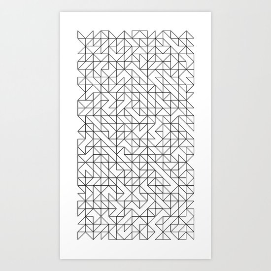 BW TRIANGLE PATTERN Art Print