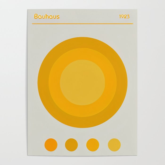 Bauhaus Yellow Vintage Poster Poster