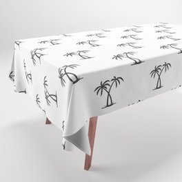 Dark Grey Palm Trees Pattern Tablecloth