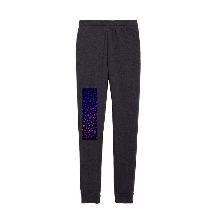 Scatter Stars Blue to Red Night Sky Pattern Design Kids Joggers