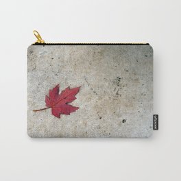 Red Leaf on Concrete Carry-All Pouch