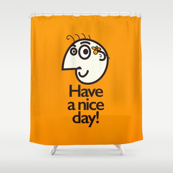 Have A Nice Day Happy Character Shower Curtain