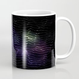 Beautiful and colorful blurred strays combined with small dot particles moving around through space Mug
