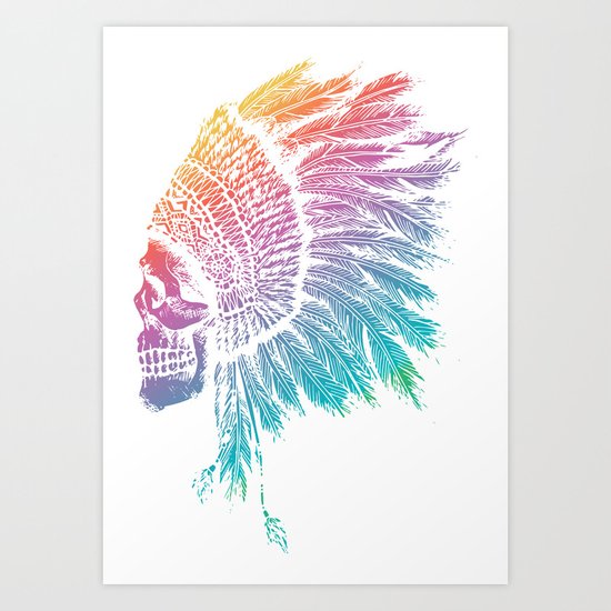Tribal skull Art Print