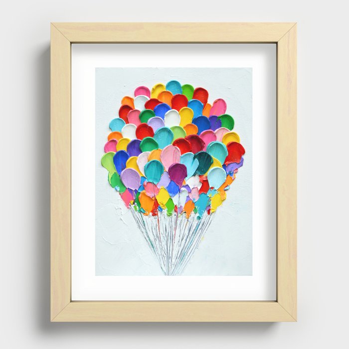 Polka Daub Balloons Recessed Framed Print