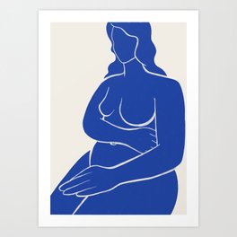 Blue silhouette, Nude No.4 Art Print