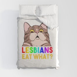 Lesbians Eat What For Lesbian Duvet Cover