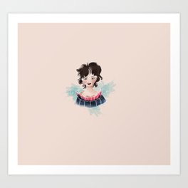 The lady in dress Art Print