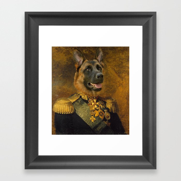 German Shepherd General Portrait Painting | Dog Lovers! Framed Art Print
