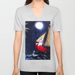 Max Traveling By Boat V Neck T Shirt