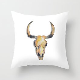 Cow Skull Throw Pillow